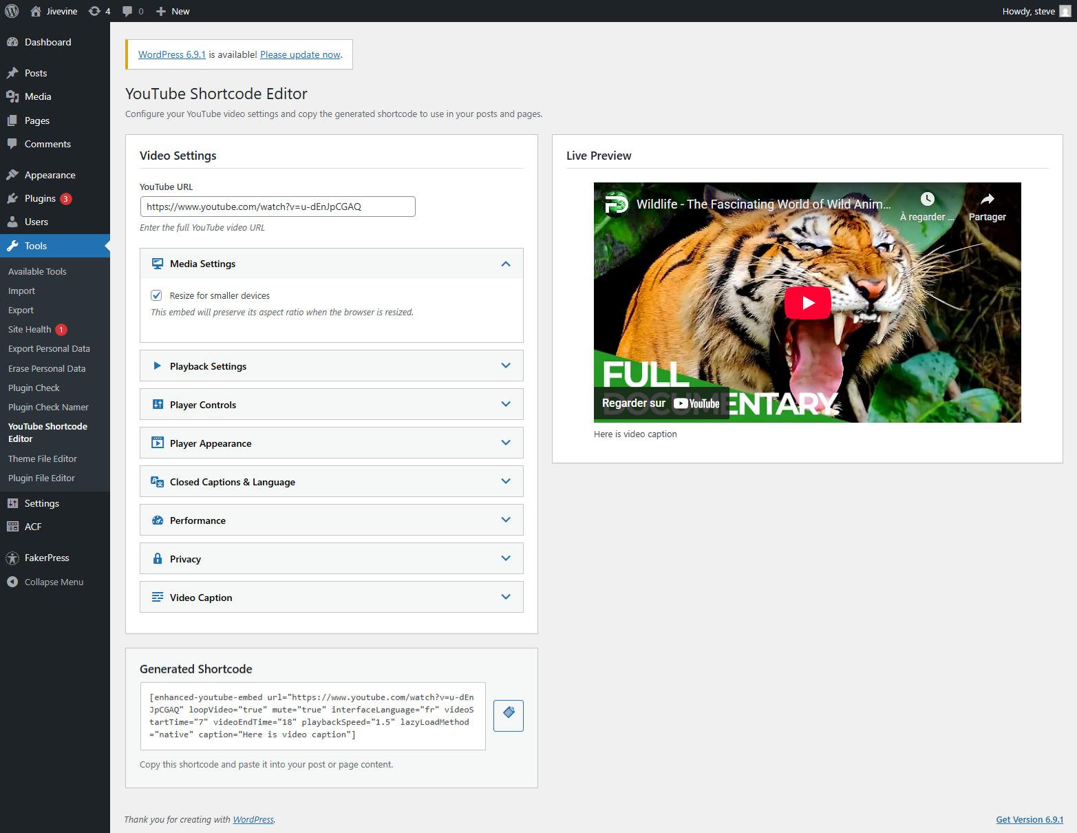 Shortcode Editor Admin Page