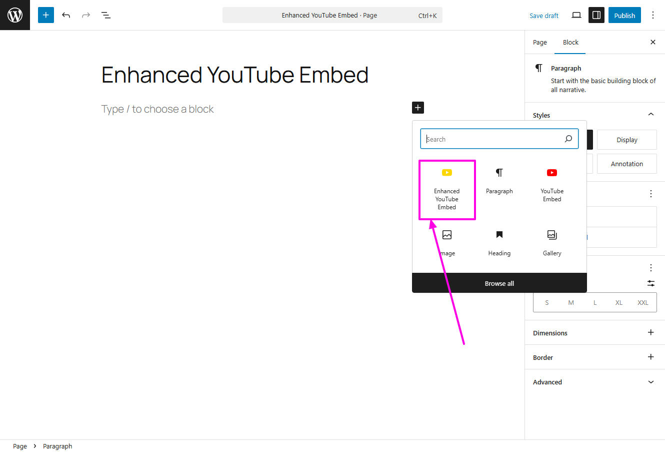 Select from available blocks