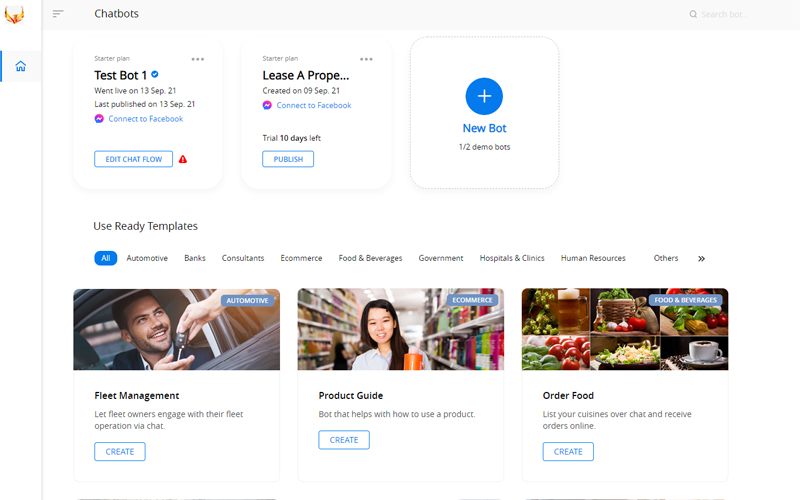 Use any of these pre-built chat templates as a starting point for your website.
