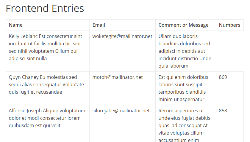 Frontend Display
