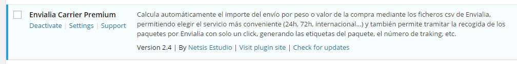Configuración: Comercio