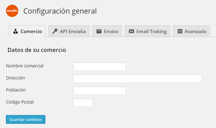 Configuración: Envíos