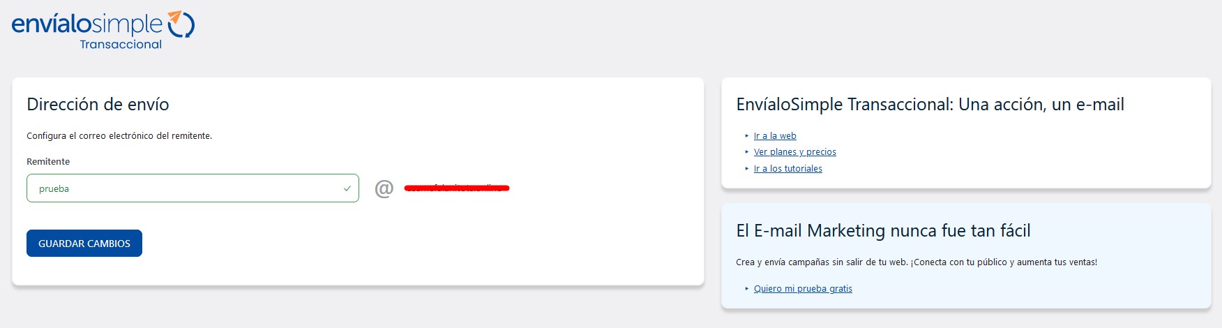 Remitente de los correos.