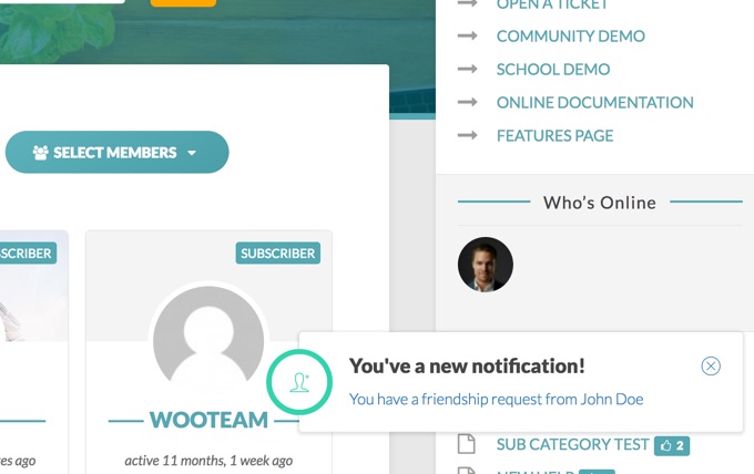A notification example