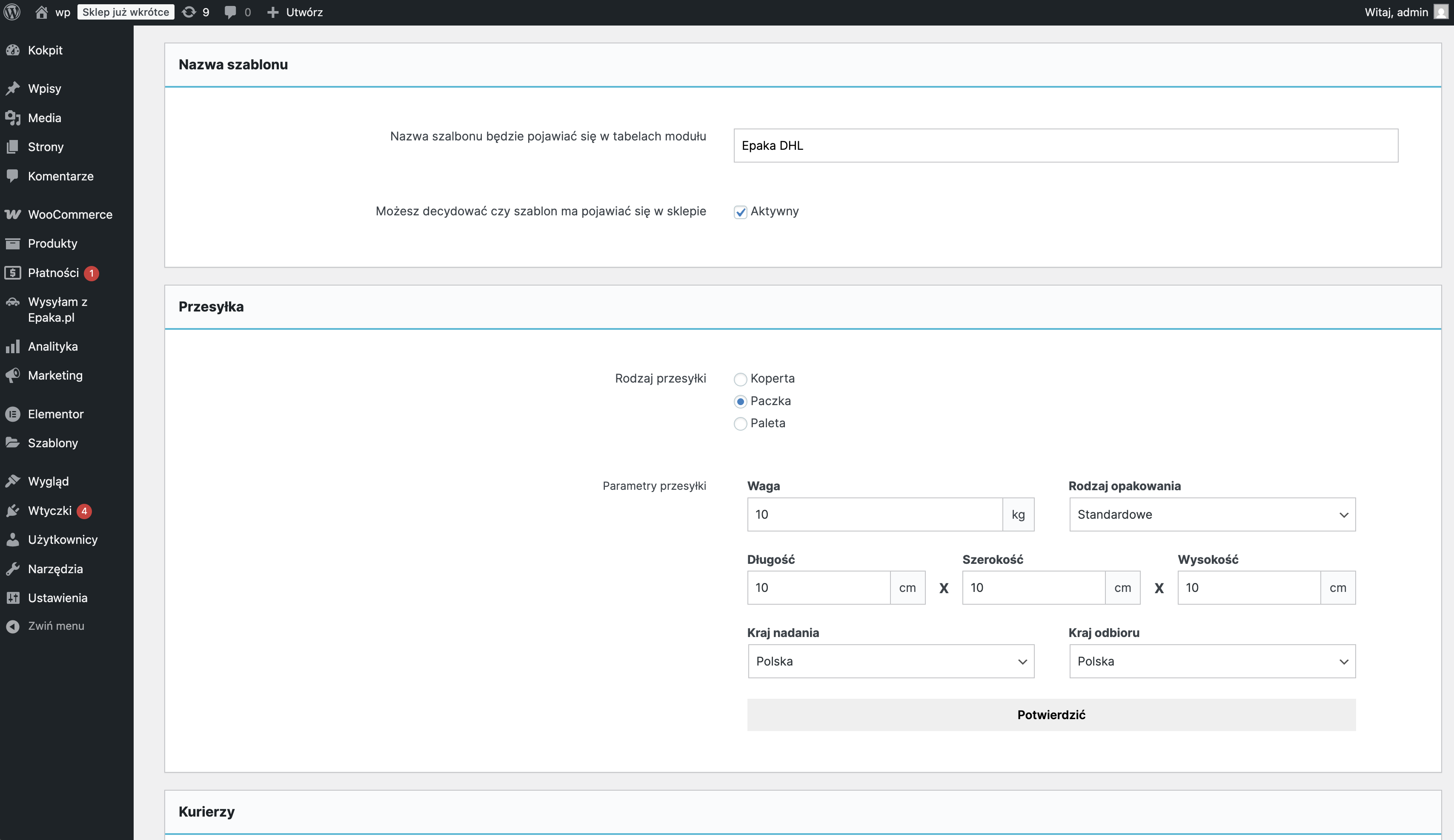 Selecting a carrier and automatically calculating shipping prices via the API.