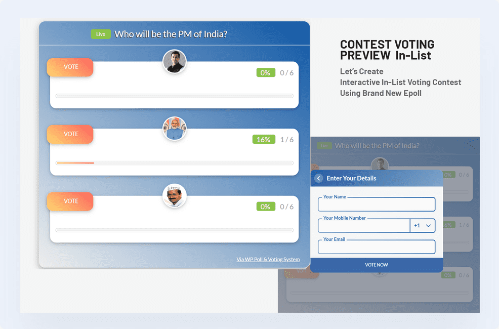 Poll plugin social sharing setting