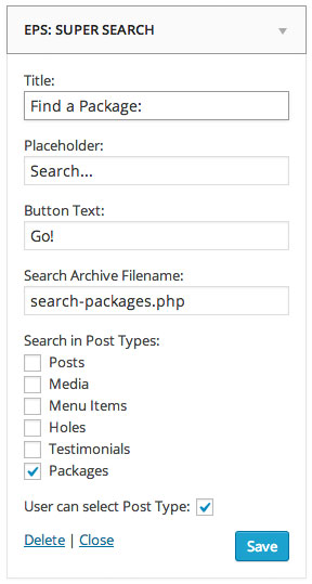 An example widget configuration.