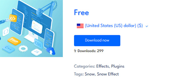 **Click count display on product page (External/Affiliate product):** Example of how the click/download count appears on the detail page of an external/affiliate product. (Located in `assets/images/screenshot-3.jpg`)