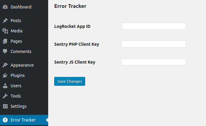 Just enter your app ID, or client keys, and start tracking errors.