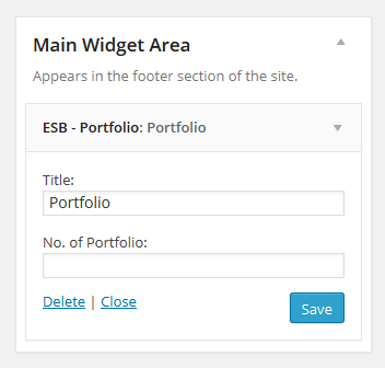 Main Widget Area Pop-up