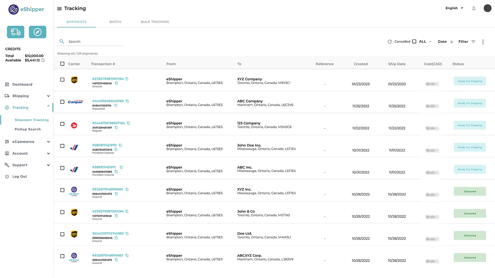 Shipment Tracking