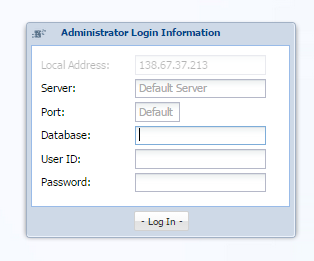 Enhanced SQL Portal->Login Screen