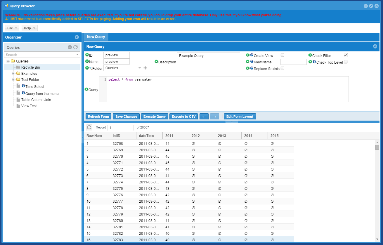 Enhanced SQL Portal->Query Browser