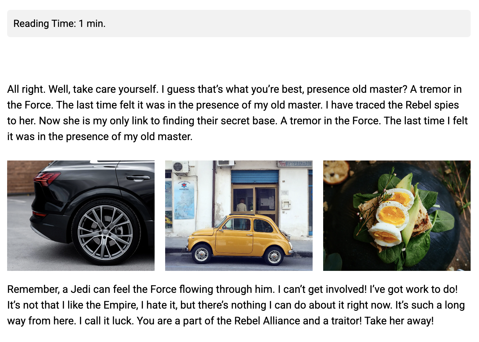 **Reading Time Display:** Shows the estimated reading time block at the top or bottom of posts and pages.