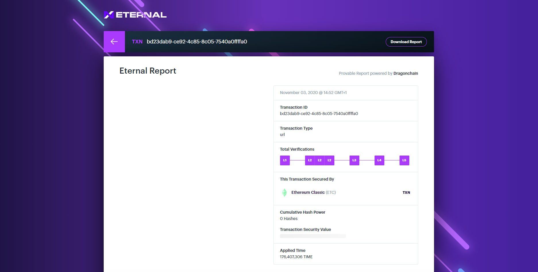 Eternal Proof Report