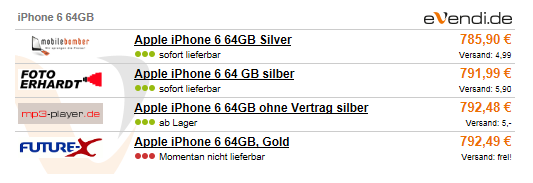 So kann das eVend.de Widget in Ihrem Blog aussehen.