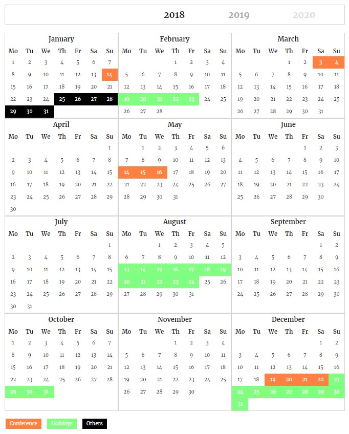 Calendar view