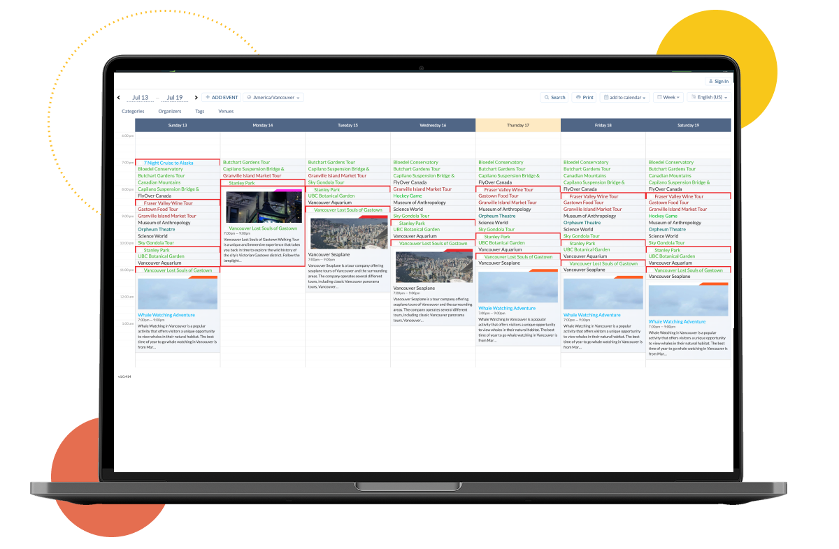 General Settings Panel – Easily configure your calendar in just a few clicks.