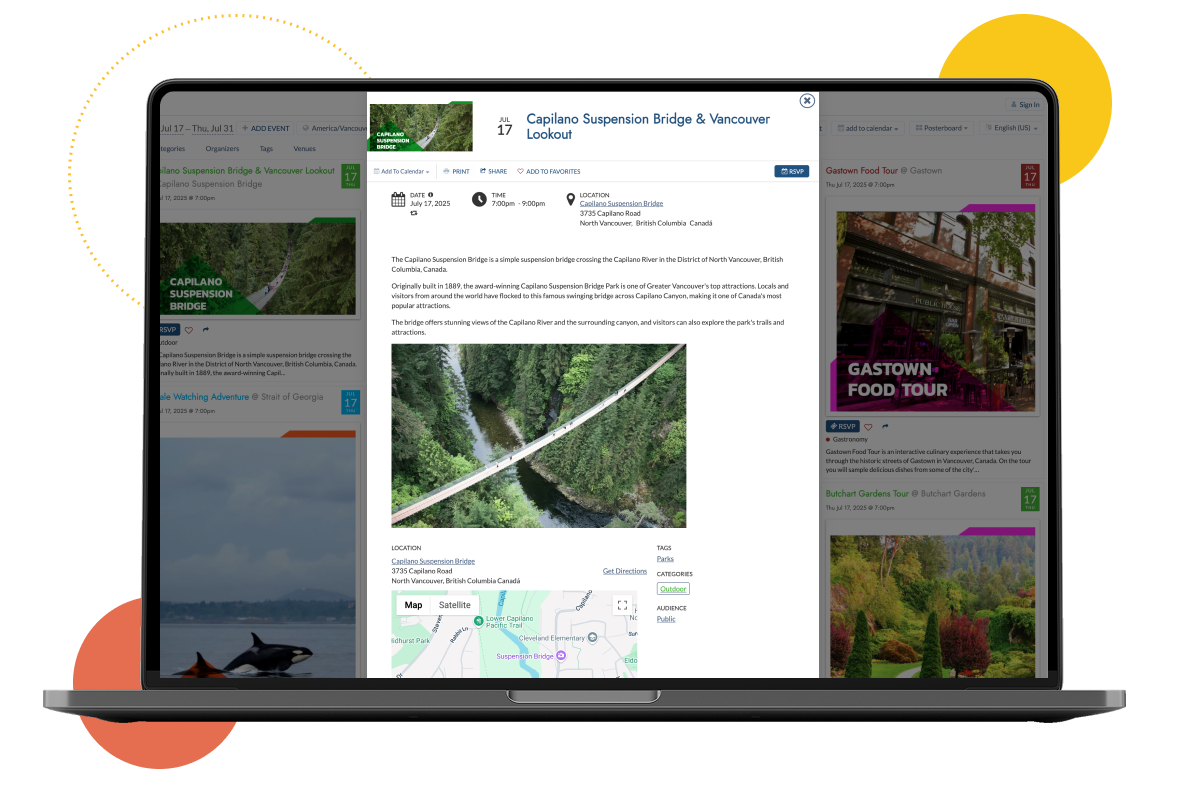 Embed Code Settings – Get the code you need to embed your calendar anywhere on your site.