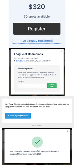 Single event page with details for the event. Attract attendees.