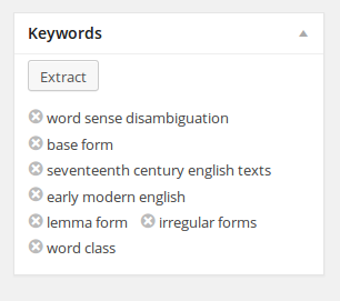 Metabox control. Extract, remove unwanted keywords, update the page.