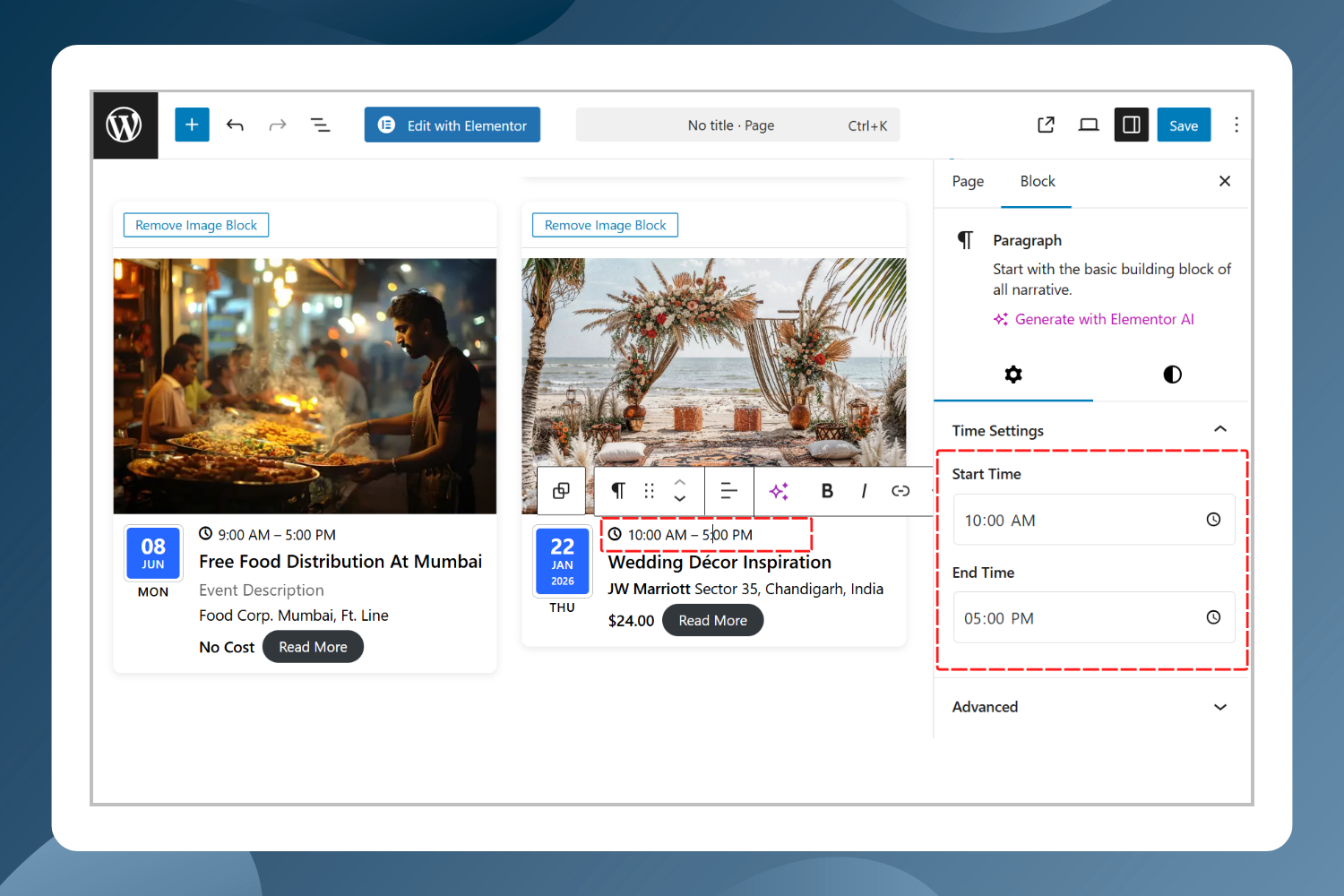 Easy to use block settings