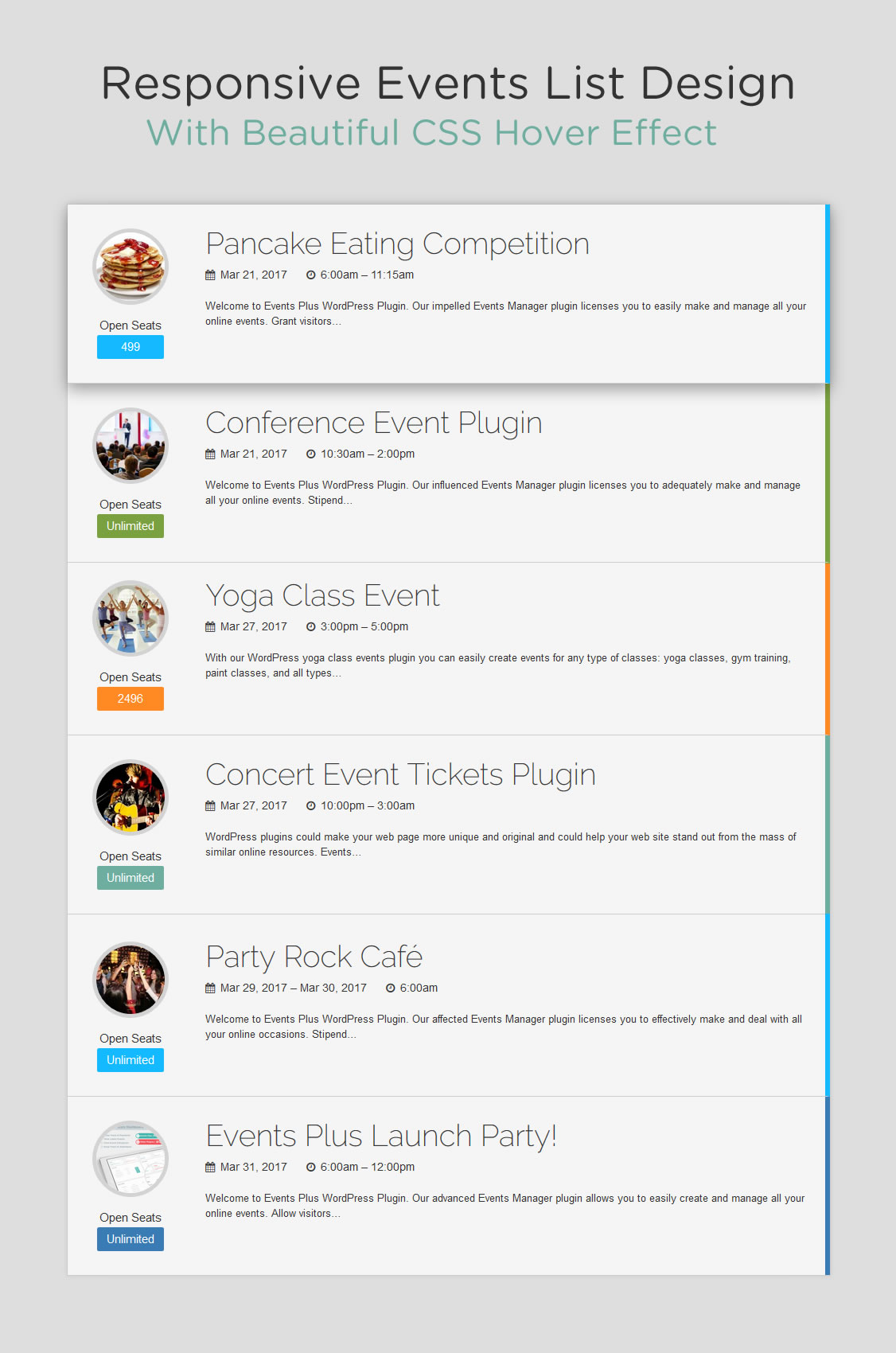 The Events Grid Design.