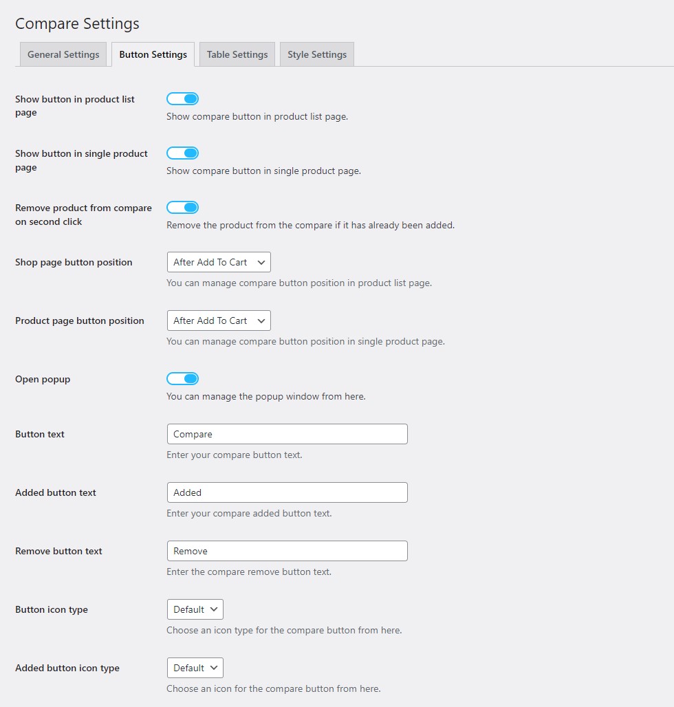 Button Settings