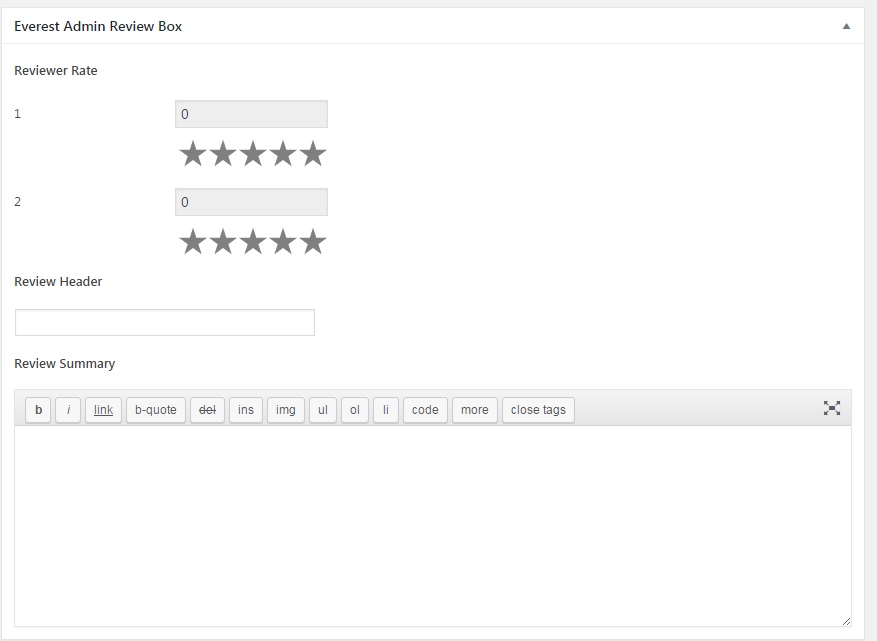 User Review Layout