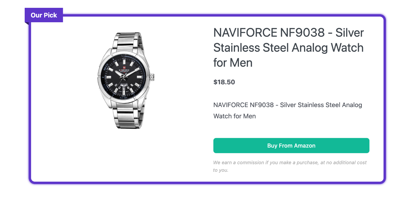 Choice Page Frontend Display