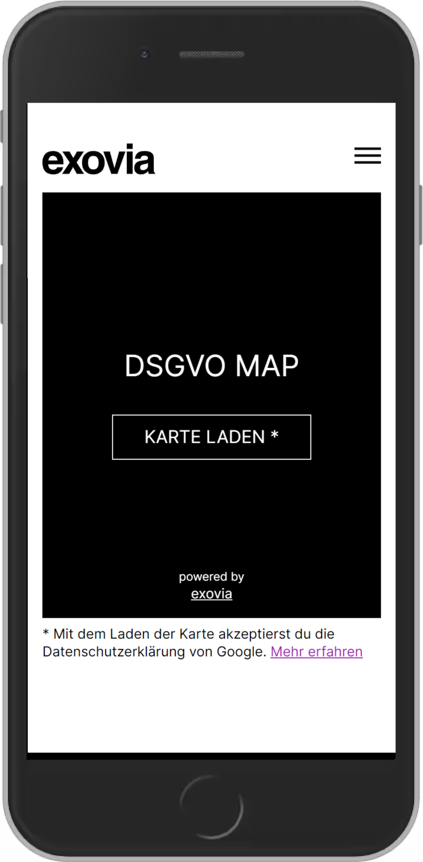mobile view of your map - now after user approval and connection to Google.