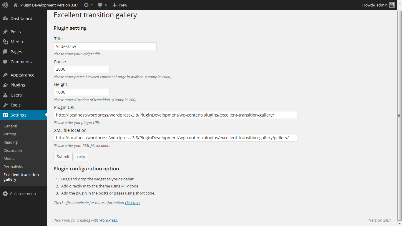 Admin page. http://www.gopiplus.com/work/2010/07/18/excellent-transition-gallery/
