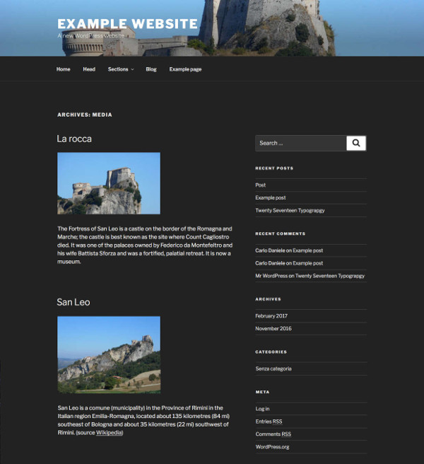 An archive of JPEG images