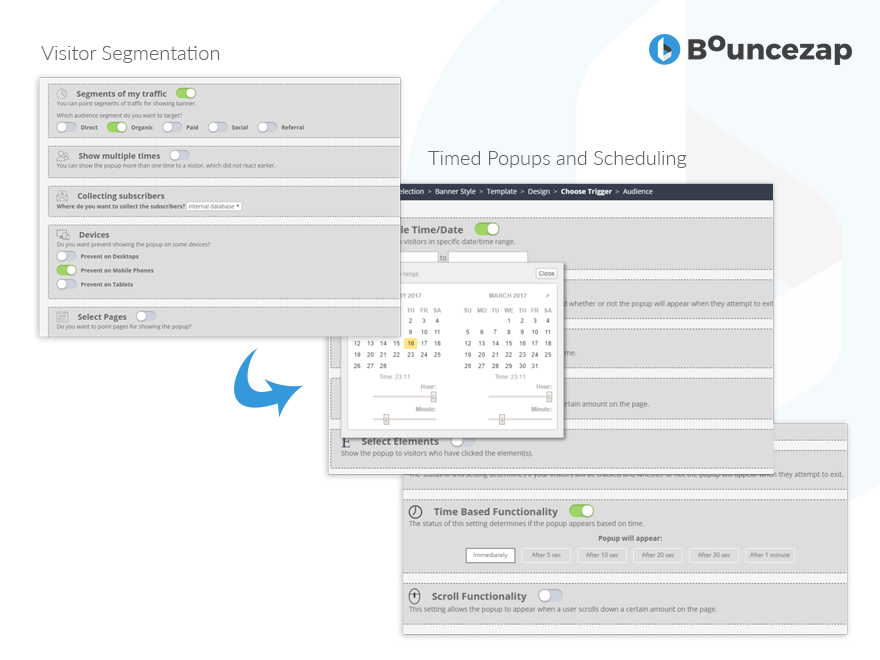 Visitor Segmentation and Timed Popups and Scheduling