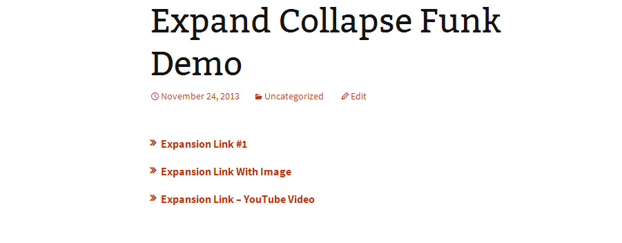 Example of generated collapsed links on a page.