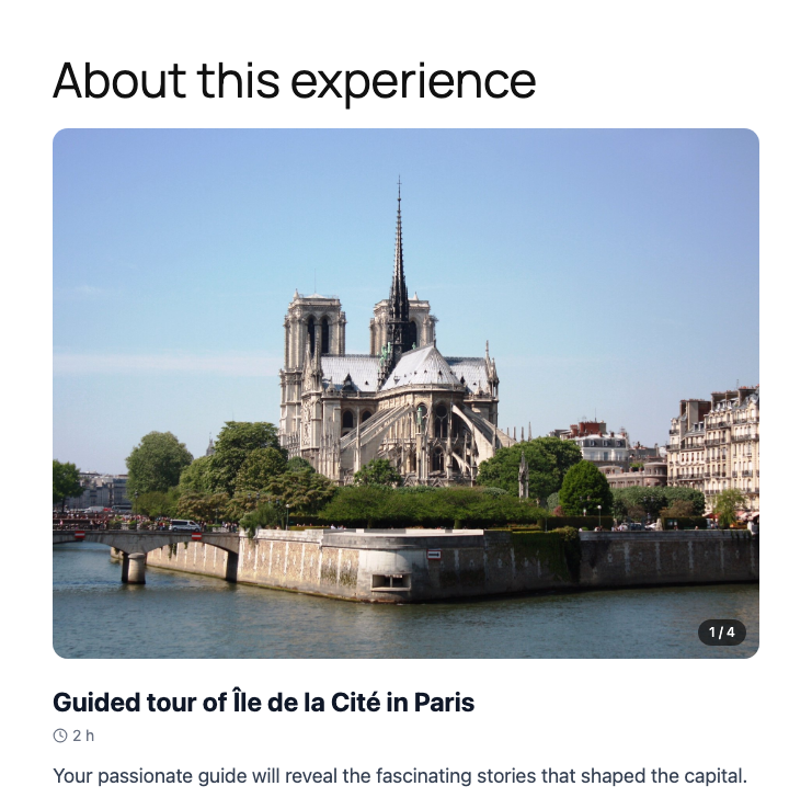 The full product page on a published page.