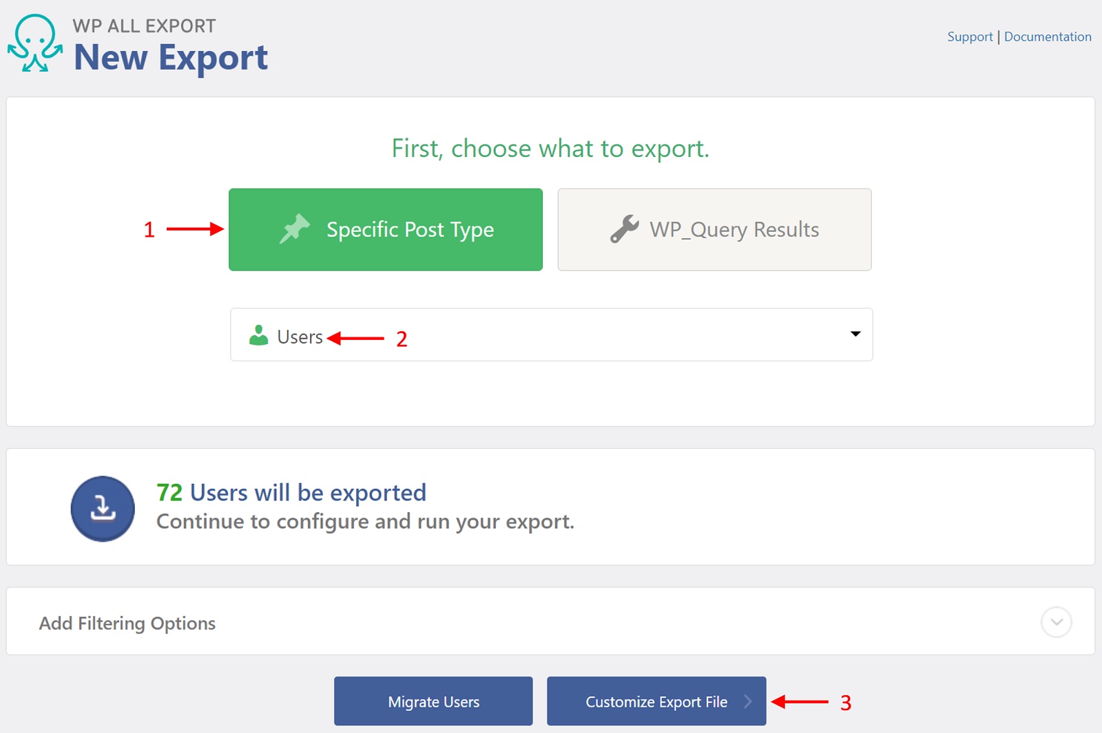 Export Users Drag and Drop