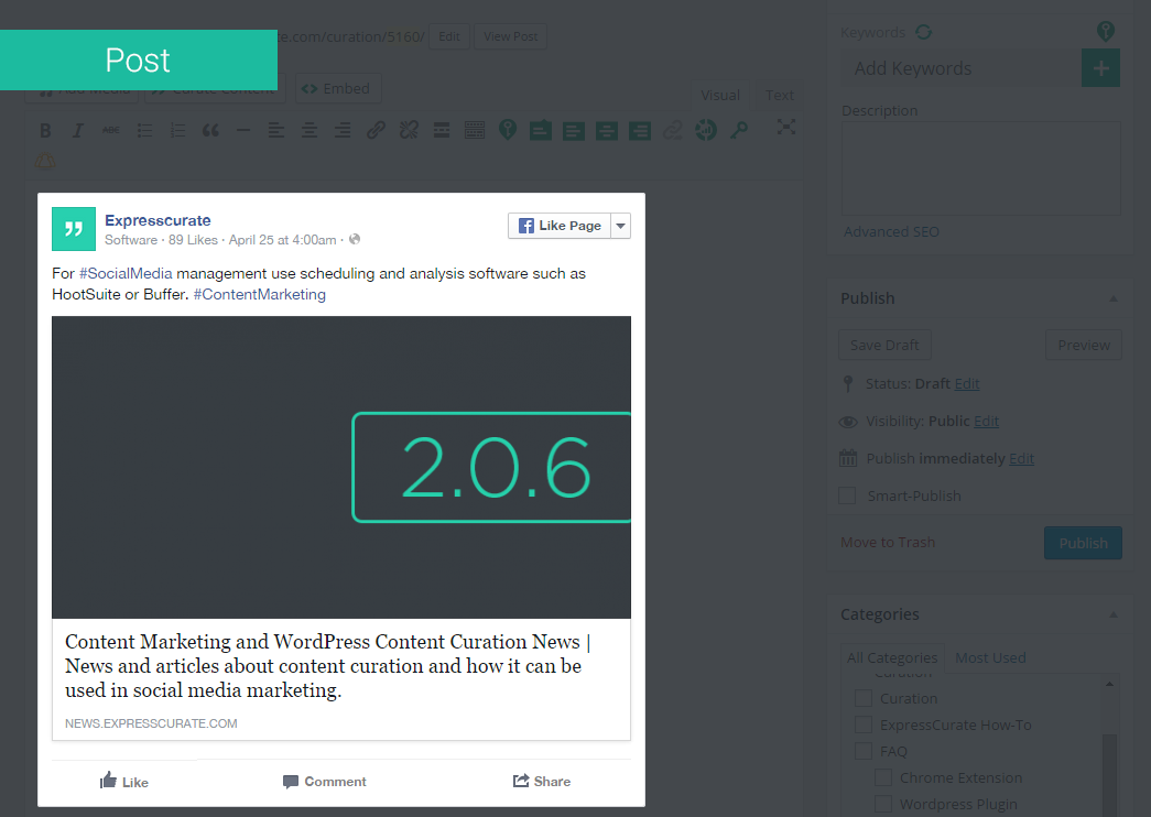 Post - Embed: Embed multiple posts to create stories.