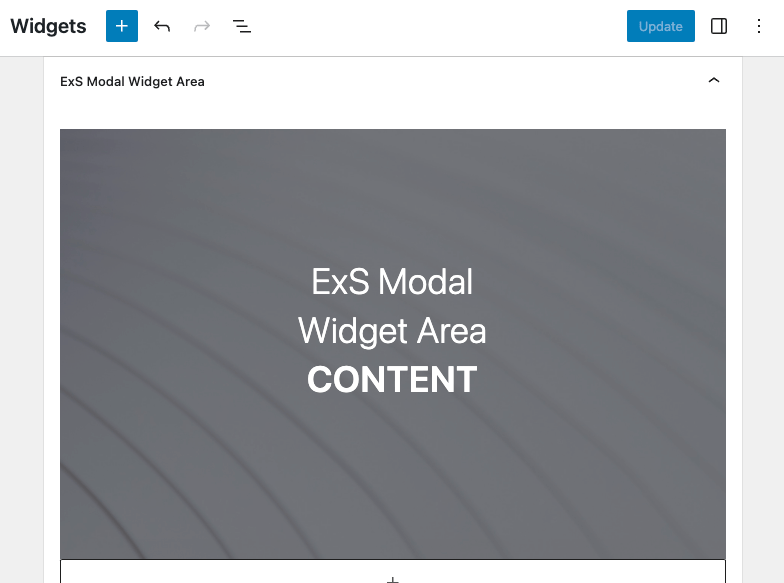 Widget area widget backend example