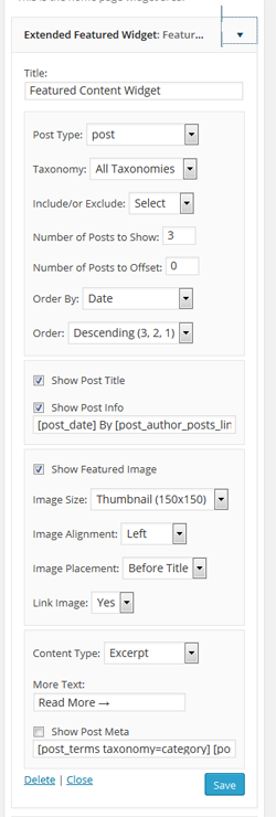 Extended Featured Widget.