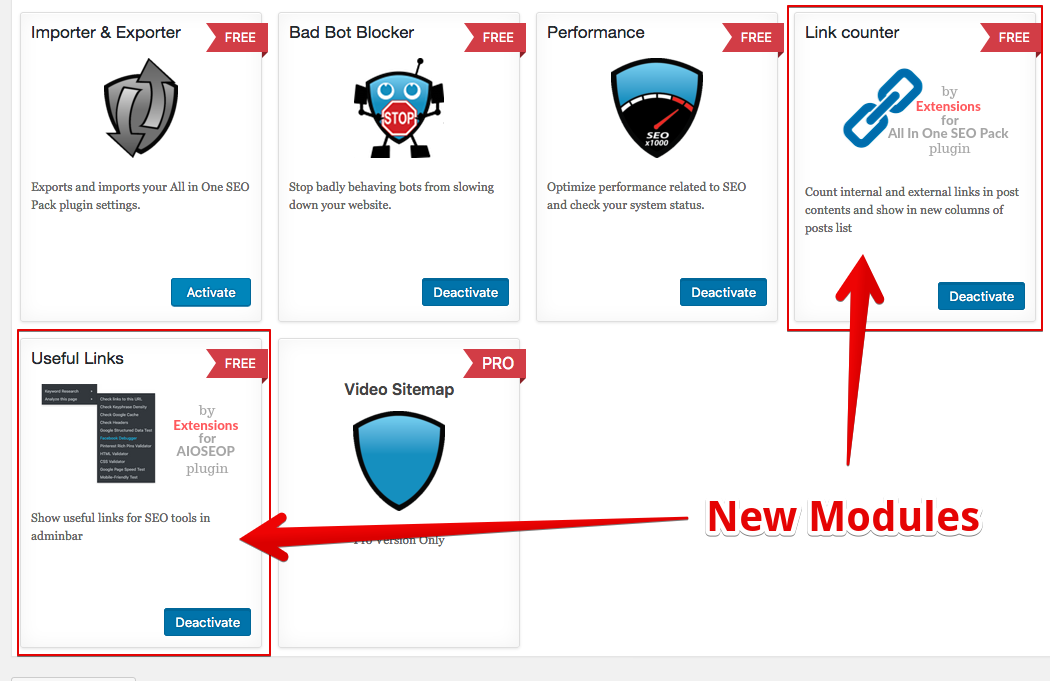 New Modules in Module Manger Page