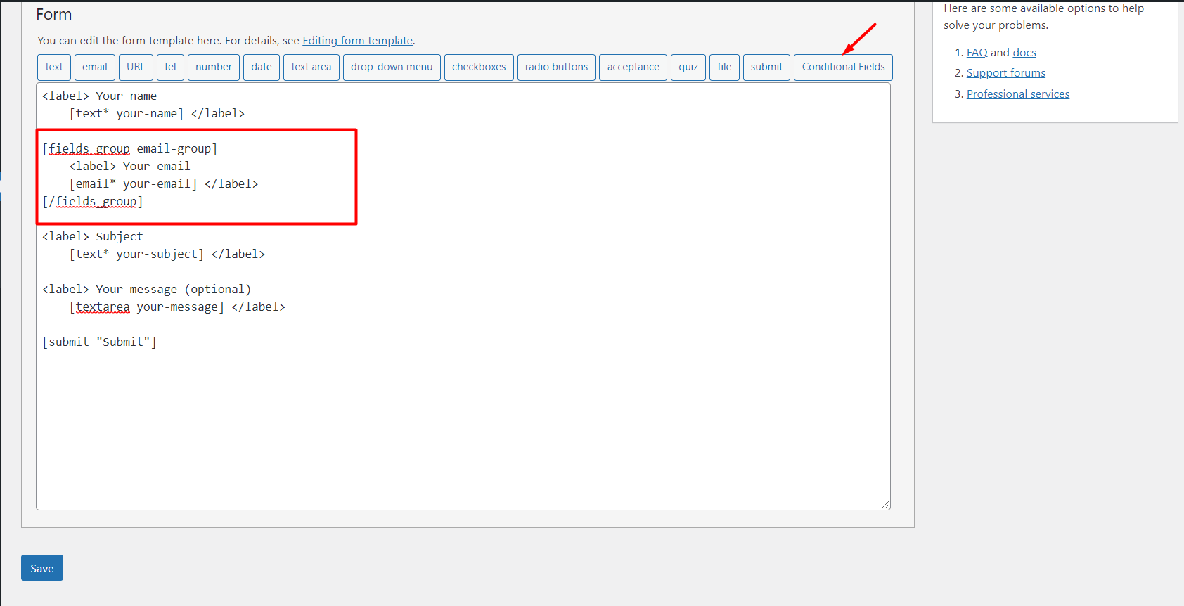 Mailchimp settings