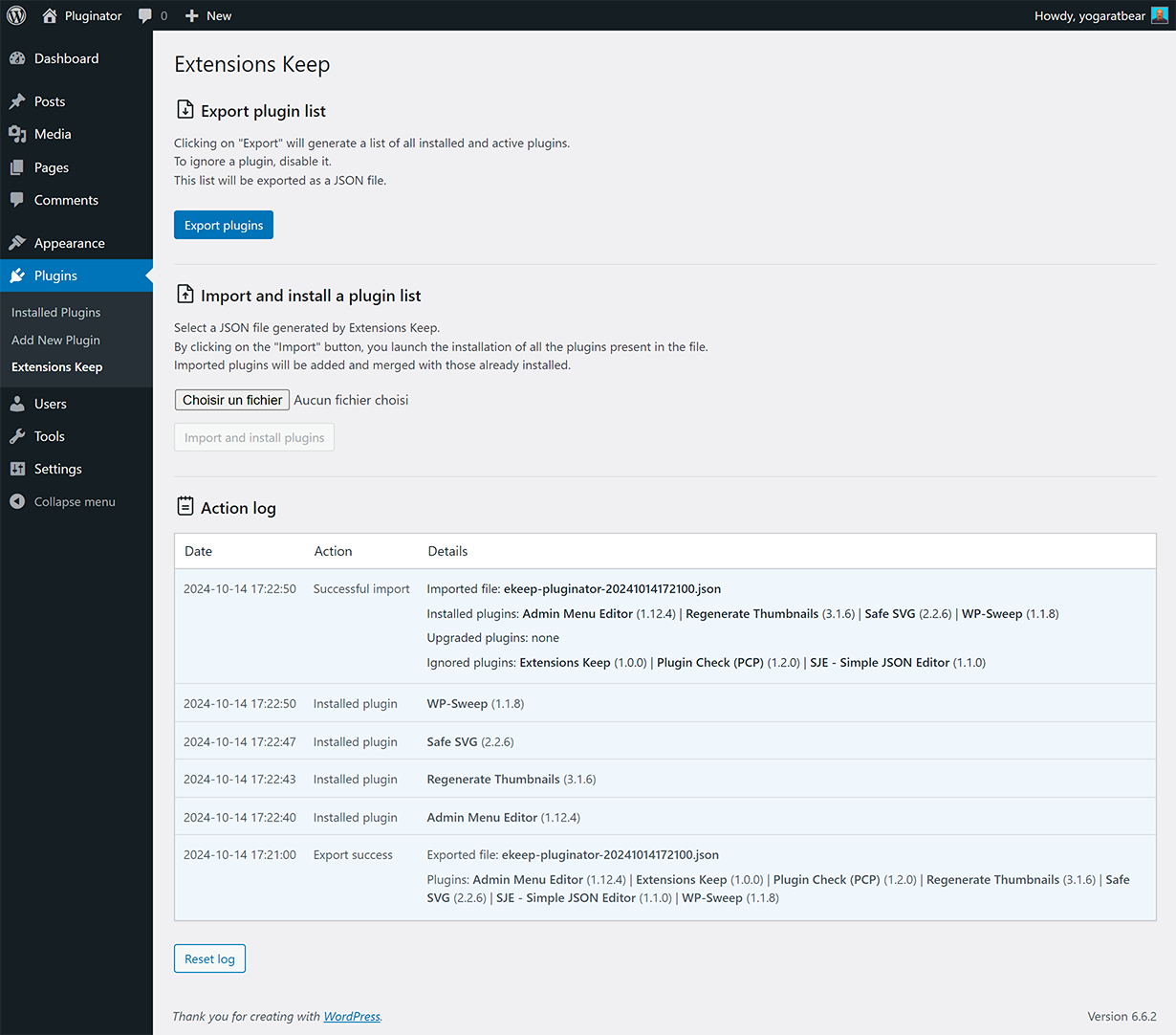 Importing and installing plugins