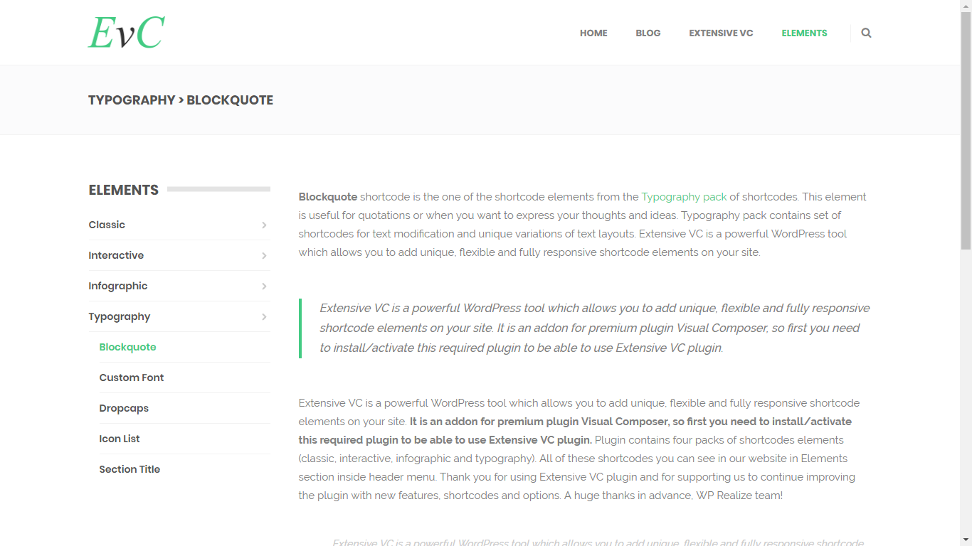 Blockquote shortcode example.