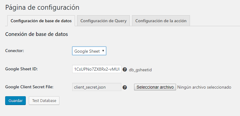 Google Sheets in connection tab.