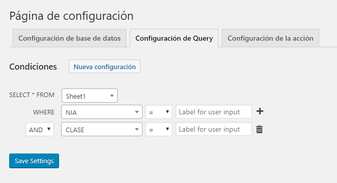 SQL Query conformation tab.