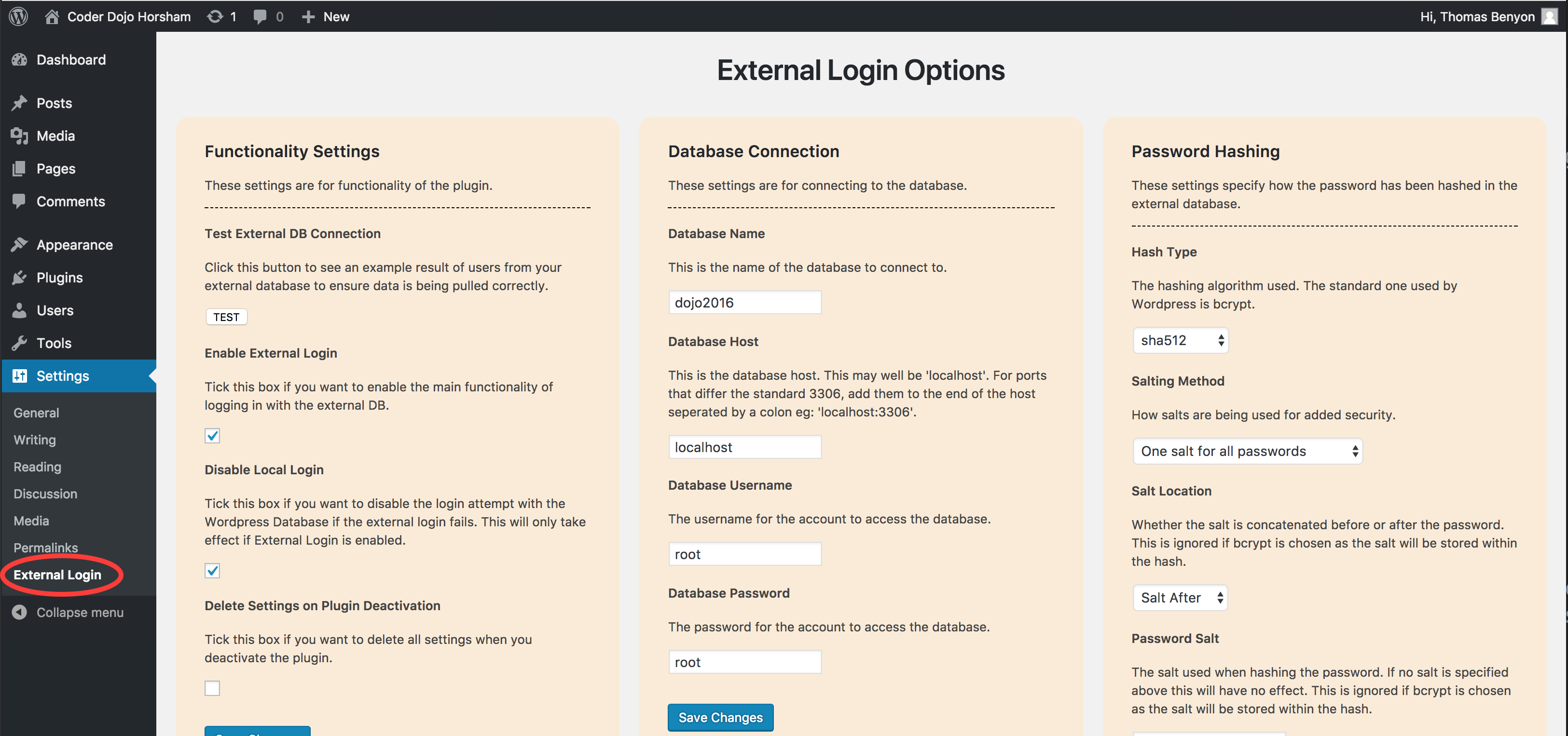 Main Settings View