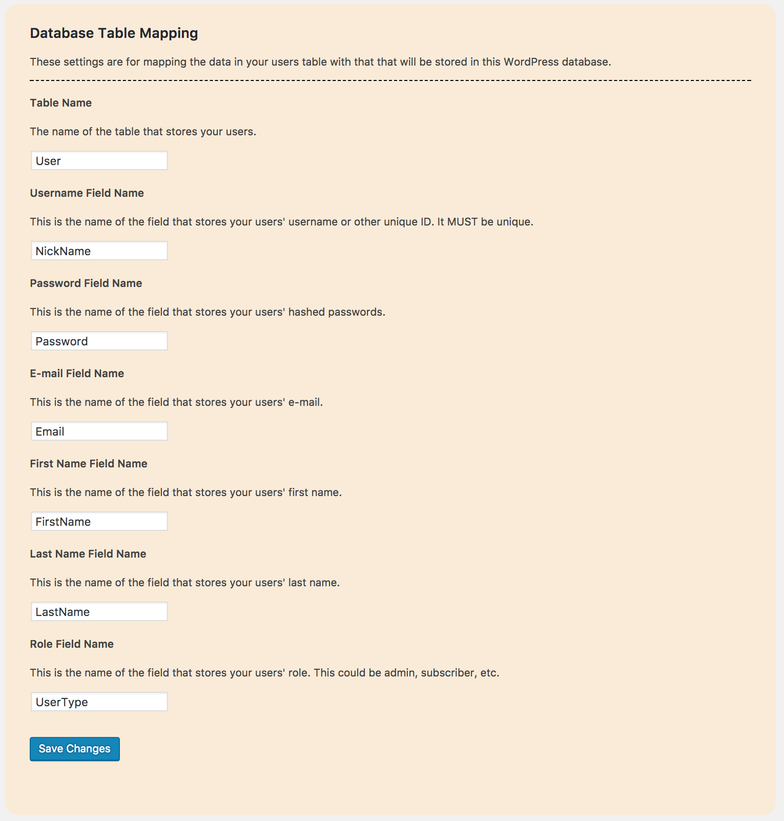 Password Hashing Settings