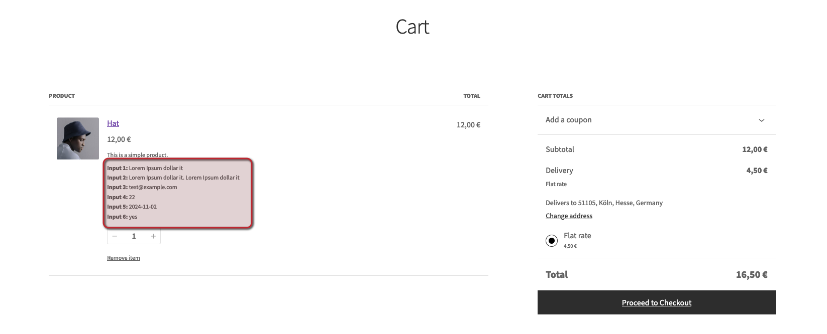 Display summary on order details page (frontend)
