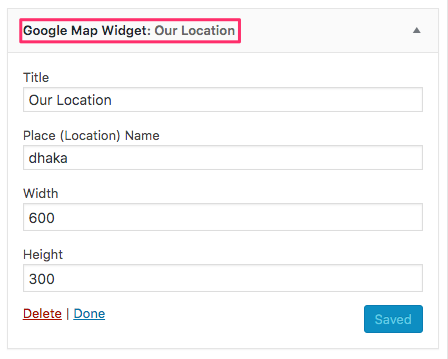 Google Map Widget